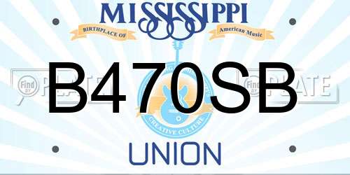 B470SB Mississippi License Plate