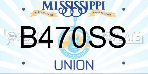 B470SS Mississippi License Plate