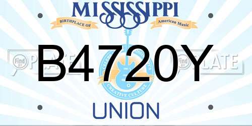 B4720Y Mississippi License Plate