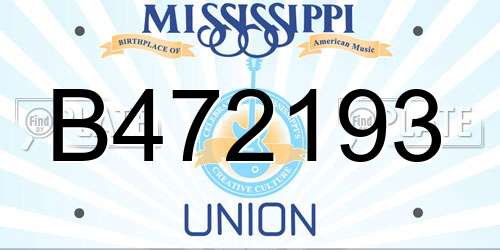 B472193 Mississippi License Plate
