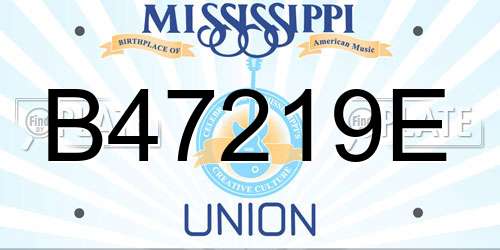 B47219E Mississippi License Plate