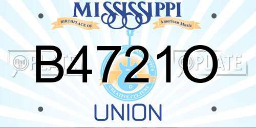 B4721O Mississippi License Plate