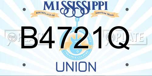 B4721Q Mississippi License Plate