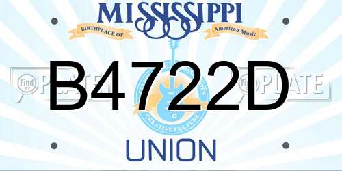 B4722D Mississippi License Plate