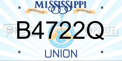 B4722Q Mississippi License Plate
