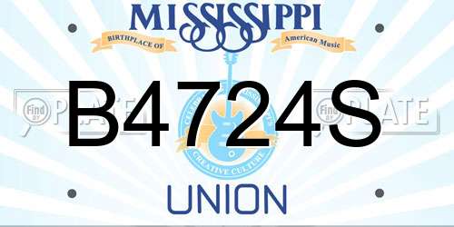 B4724S Mississippi License Plate