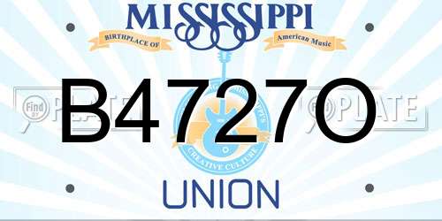 B4727O Mississippi License Plate