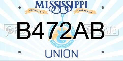 B472AB Mississippi License Plate