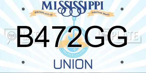 B472GG Mississippi License Plate