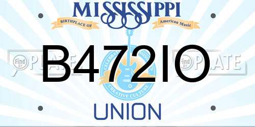 B472IO Mississippi License Plate