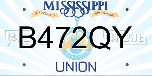 B472QY Mississippi License Plate