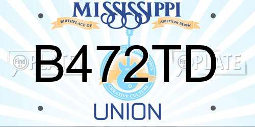B472TD Mississippi License Plate