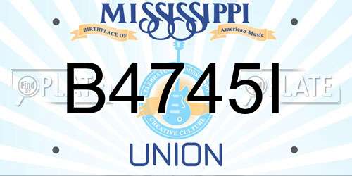 B4745I Mississippi License Plate