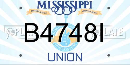 B4748I Mississippi License Plate