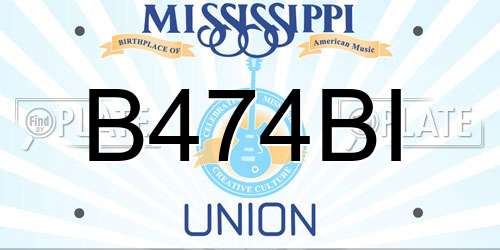 B474BI Mississippi License Plate