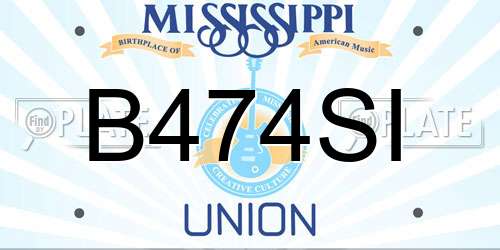 B474SI Mississippi License Plate