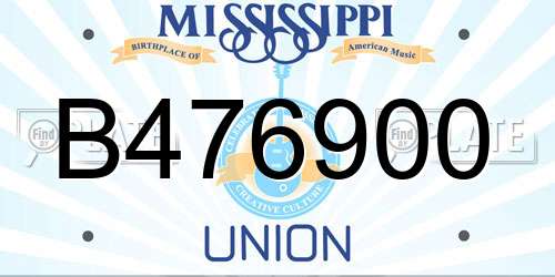 B476900 Mississippi License Plate