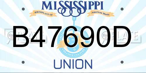 B47690D Mississippi License Plate