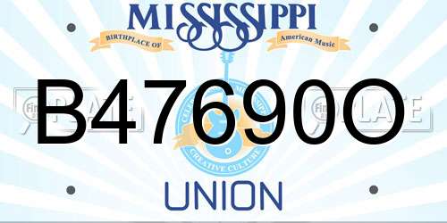 B47690O Mississippi License Plate