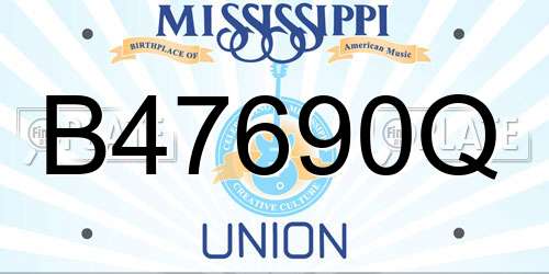 B47690Q Mississippi License Plate