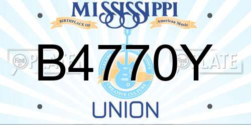 B4770Y Mississippi License Plate