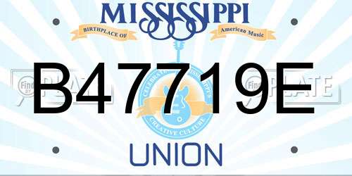 B47719E Mississippi License Plate