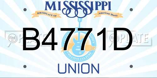 B4771D Mississippi License Plate