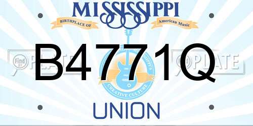 B4771Q Mississippi License Plate
