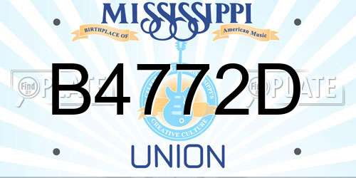 B4772D Mississippi License Plate