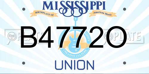 B4772O Mississippi License Plate