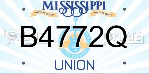 B4772Q Mississippi License Plate