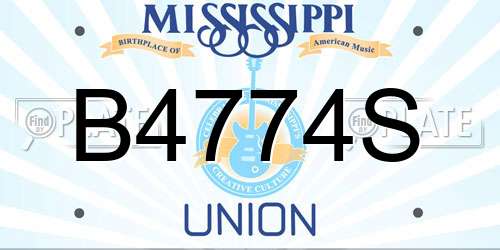 B4774S Mississippi License Plate