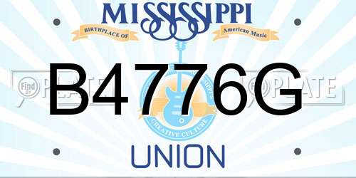 B4776G Mississippi License Plate