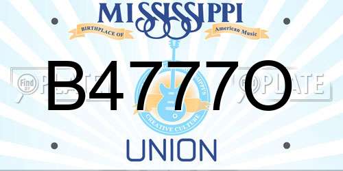 B4777O Mississippi License Plate