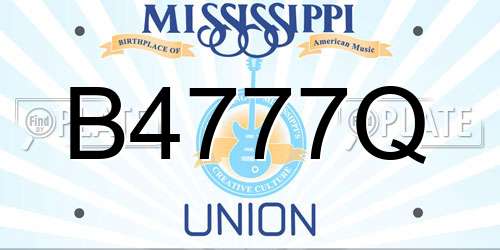 B4777Q Mississippi License Plate
