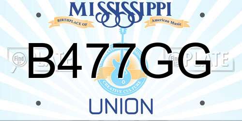 B477GG Mississippi License Plate