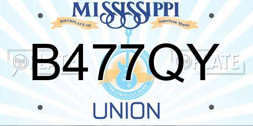 B477QY Mississippi License Plate