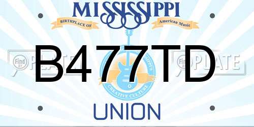 B477TD Mississippi License Plate