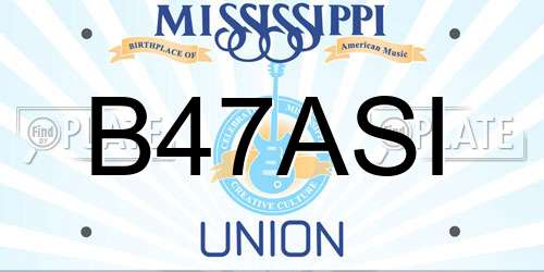 B47ASI Mississippi License Plate