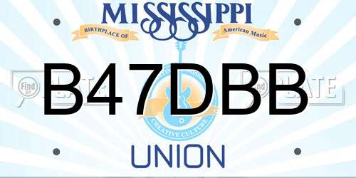B47DBB Mississippi License Plate