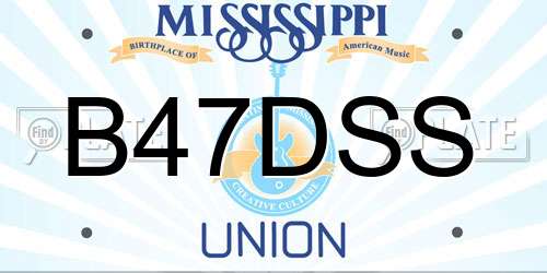 B47DSS Mississippi License Plate
