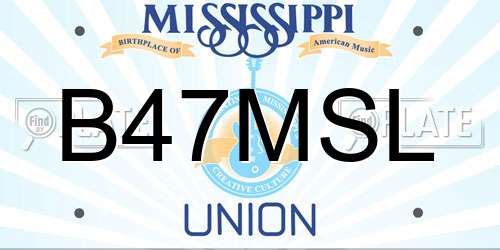 B47MSL Mississippi License Plate