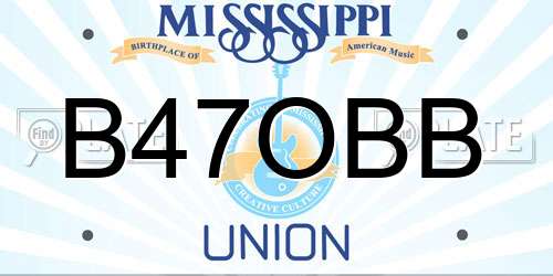 B47OBB Mississippi License Plate