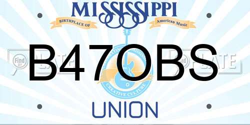 B47OBS Mississippi License Plate