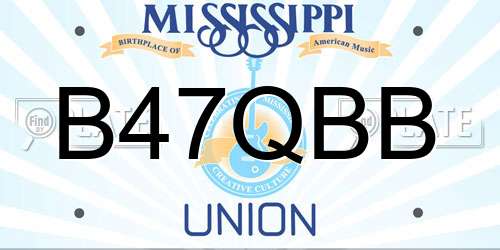 B47QBB Mississippi License Plate