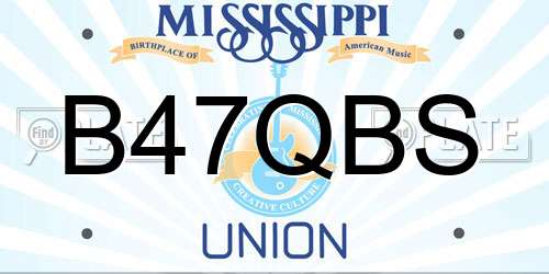 B47QBS Mississippi License Plate
