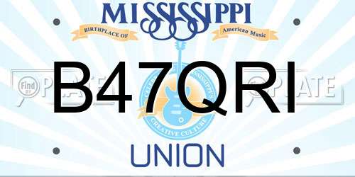 B47QRI Mississippi License Plate