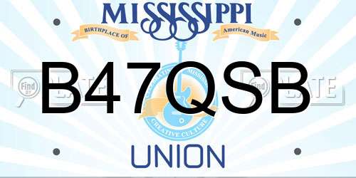 B47QSB Mississippi License Plate
