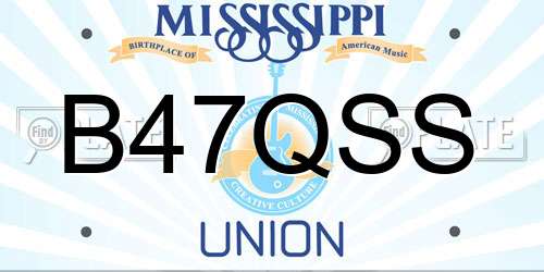 B47QSS Mississippi License Plate