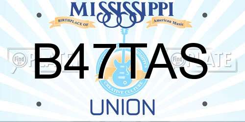 B47TAS Mississippi License Plate